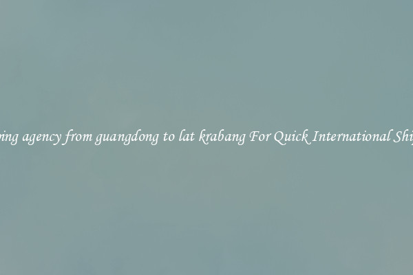 shipping agency from guangdong to lat krabang For Quick International Shipping