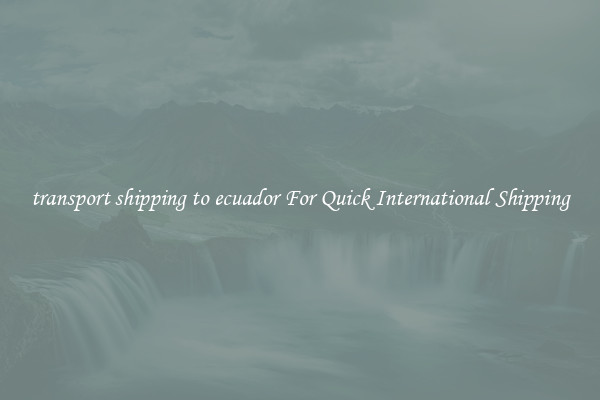 transport shipping to ecuador For Quick International Shipping
