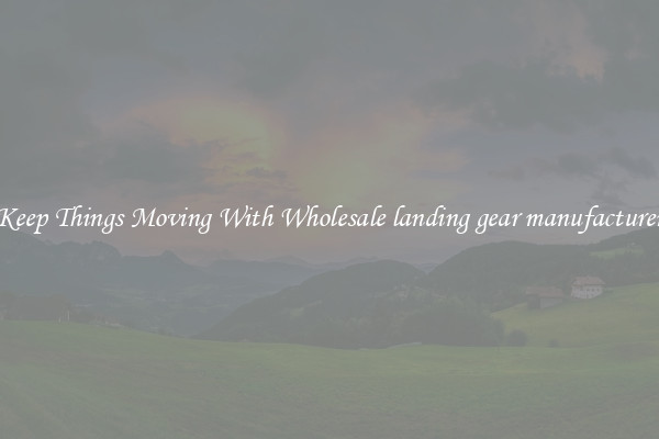 Keep Things Moving With Wholesale landing gear manufacturer