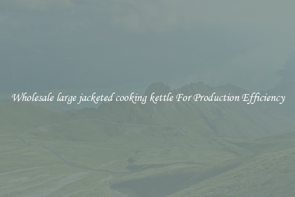 Wholesale large jacketed cooking kettle For Production Efficiency