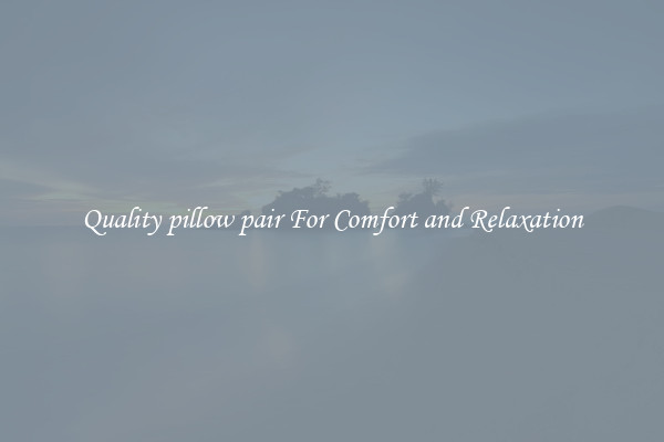 Quality pillow pair For Comfort and Relaxation