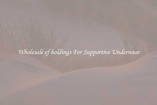 Wholesale ef holdings For Supportive Underwear