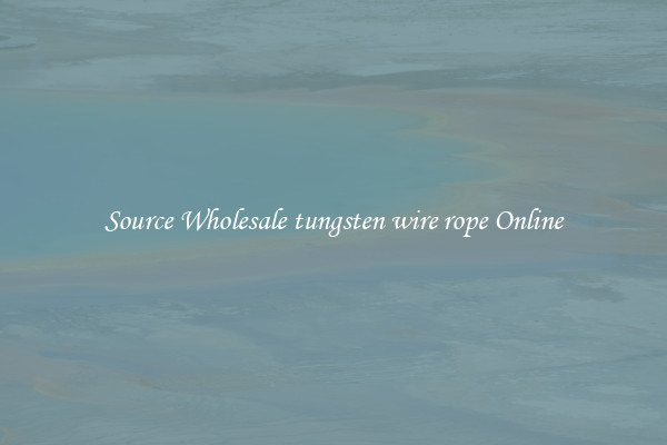 Source Wholesale tungsten wire rope Online