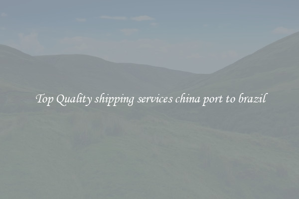 Top Quality shipping services china port to brazil