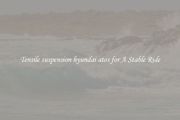 Tensile suspension hyundai atos for A Stable Ride