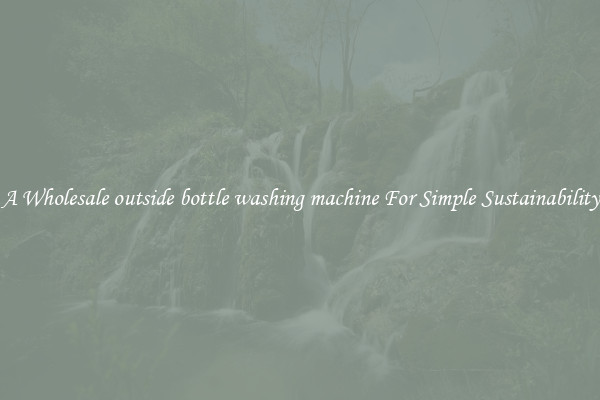  A Wholesale outside bottle washing machine For Simple Sustainability 