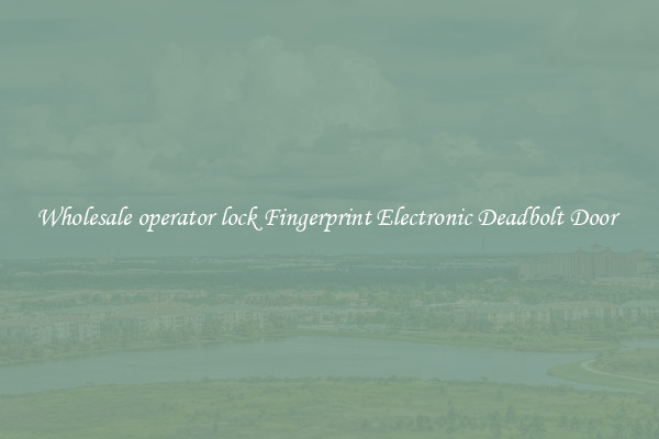 Wholesale operator lock Fingerprint Electronic Deadbolt Door 