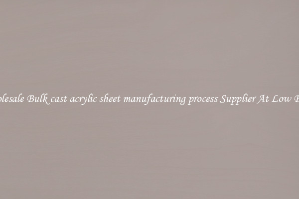 Wholesale Bulk cast acrylic sheet manufacturing process Supplier At Low Prices