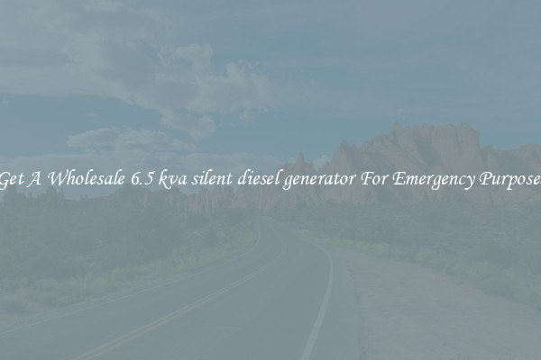 Get A Wholesale 6.5 kva silent diesel generator For Emergency Purposes